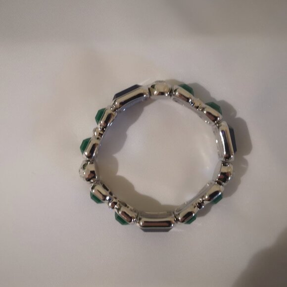 Lia Sophia Ladies Green / Blue / Clear Faux Rhinestones Extensible Bracelet - Picture 3 of 3